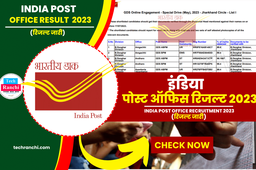 Jharkhand Post Office Result 2023