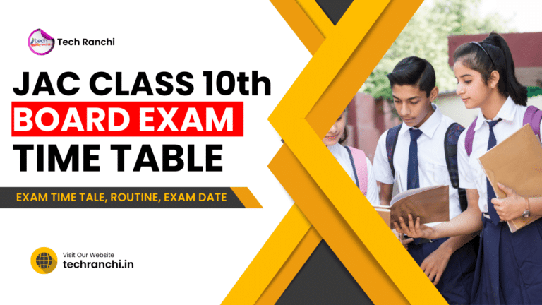 JAC Class 10th Board Exam Time Table