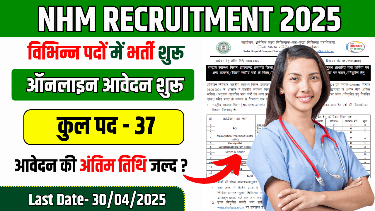 Jharkhand NHM Recruitment 2025 Tech Ranchi